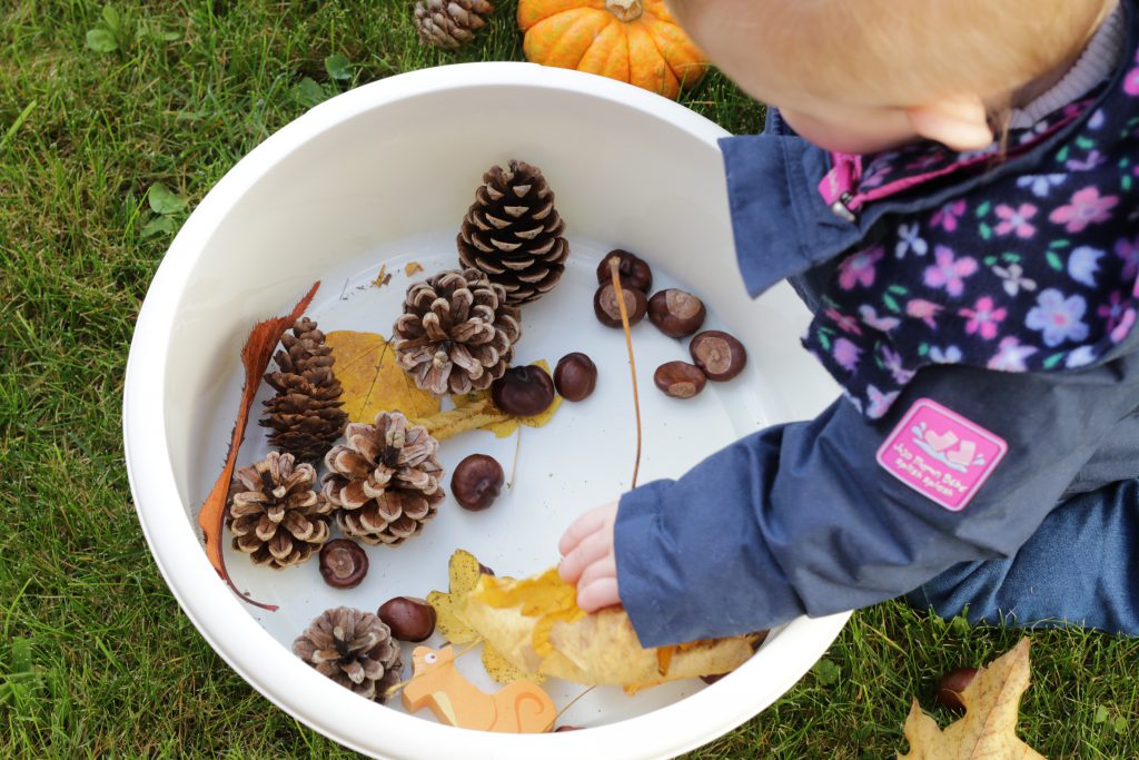 Autumn Treasure Basket Sensory Play - Hello Deborah